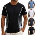 thumbnail image 1 of Men's Big & Tall Gradient Graphic Short Sleeve Athletic T-Shirts Quick Dry Workout Training Top Summer Moisture Wicking Performance Running Tee Plus Size Available, 1 of 6
