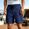 thumbnail image 1 of Men's Big and Tall Hiking Cargo Shorts Stretch Quick Dry Lightweight Travel Shorts for Men Athletic Fishing Shorts with Zipper Pockets Size 5XL Dark Blue, 1 of 8