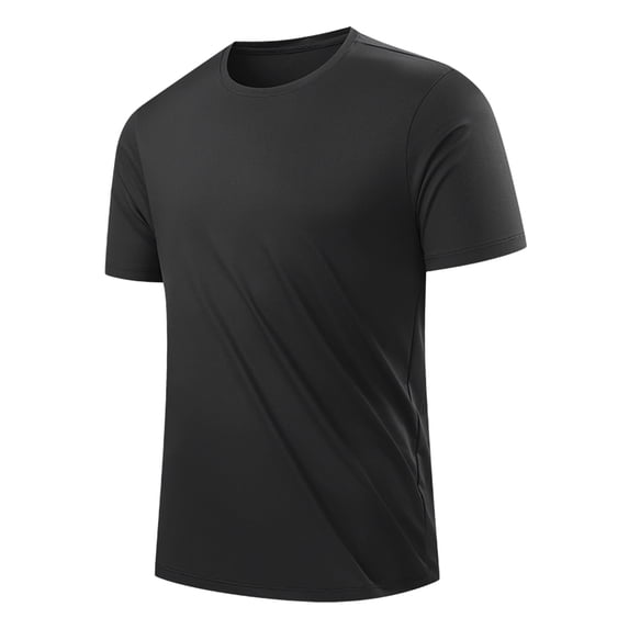 Men's Big & Tall Ice Silk Short Sleeve T-Shirts Quick Dry Athletic Tee Crew Neck, Basic Moisture Wicking Workout Performance Tops Summer Cooling Breathable Shirt