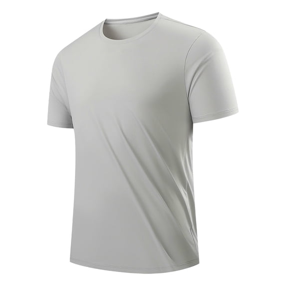 Men's Big & Tall Ice Silk Short Sleeve T-Shirts Quick Dry Athletic Tee Crew Neck, Basic Moisture Wicking Workout Performance Tops Summer Cooling Breathable Shirt