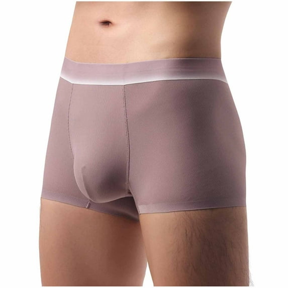Men's Big & Tall Ice Silk Underwear Breathable Seamless Boxer Briefs Mid-Rise Comfortable Cool Underwear