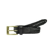 Mens Big & Tall Leather Adjustable Double V-Weave Braided Belt
