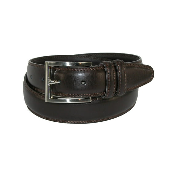 Men's Big & Tall Leather Padded Belt with Satin Buckle