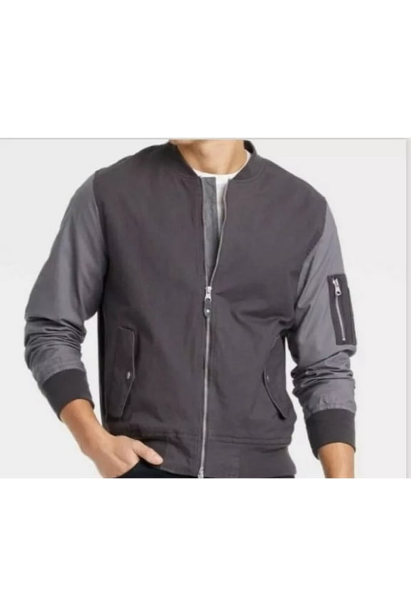 Men's Big & Tall Lightweight Bomber Jacket - Goodfellow & Co Gray Med Tall