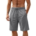 thumbnail image 1 of Men's Big and Tall Mesh Basketball Shorts 9 Inch, Drawstring Performance Shorts with Pockets, Lightweight Breathable Training & Streetball Shorts Size L-5XL Gray, 1 of 7