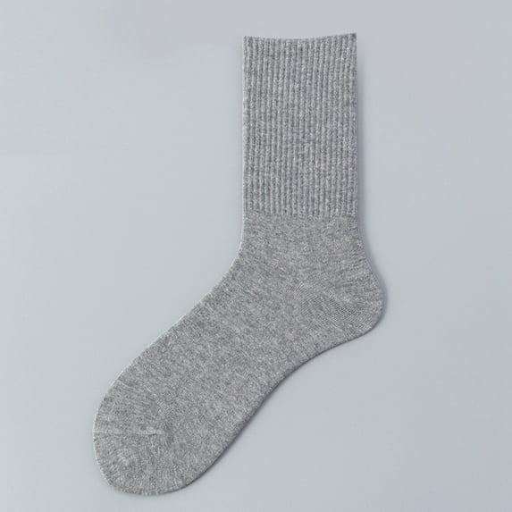 Men's Big and Tall Over-the-Calf Athletic Socks, Plus Size 12-15 (43-48) Solid Color Performance Sports Socks, Breathable Cotton Hosiery, Gray, One Size