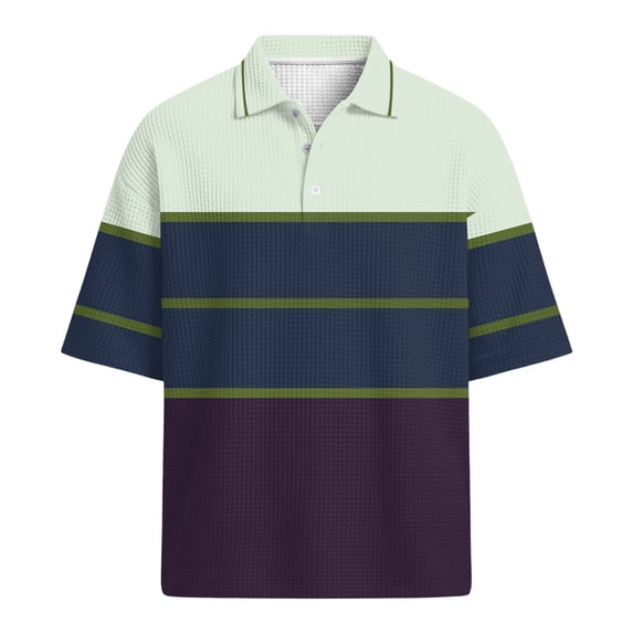 Men's Big & Tall Polo Shirt Lapel Button Solid Color Lightweight Short Sleeve Golf Tee Gray M