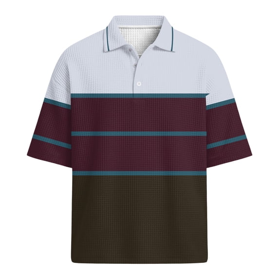 Men's Big & Tall Polo Shirt Lapel Button Solid Color Lightweight Short Sleeve Golf Tee Sky Blue XL