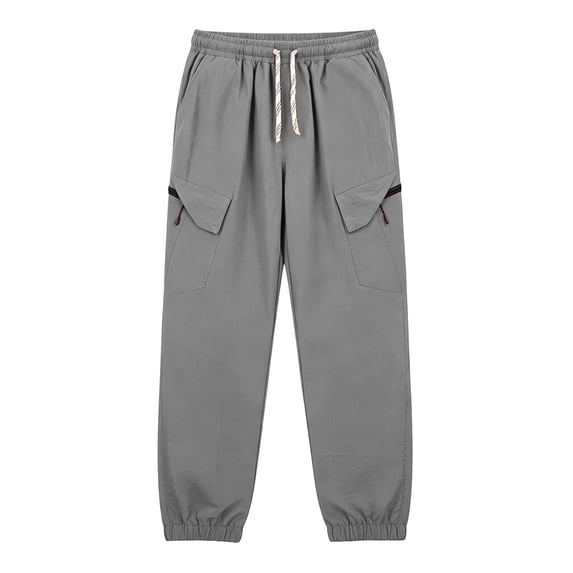 Men's Big & Tall Rain Pants Waterproof Jogger Over Pants Windproof Lightweight Hiking Pants Work Outdoor for Golf, Fishing Zipper Pocket Size S-5XL Gray