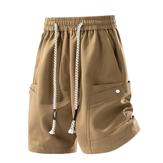 Men's Big & Tall Ranger Stacked Cargo Short Baggy Fit Lightweight Quick Dry Muti Pocket Size M-4XL Brown