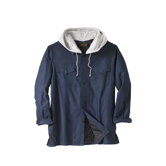 Men's Big & Tall Removable Hood Shirt Jacket By Boulder Creek