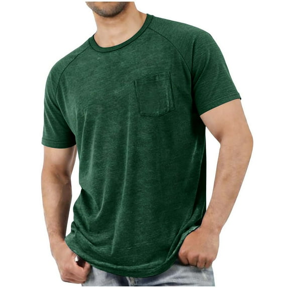 Men's Big & Tall Short Sleeve Tee Raglan Sleeve Solid Crew Neck Shirt Casual Summer Athletic Top,XXL,Army Green