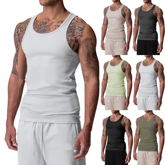 Men's & Big & Tall Tri-Blend Muscle Tee Shirt Tank Top, Sizes S-4XL