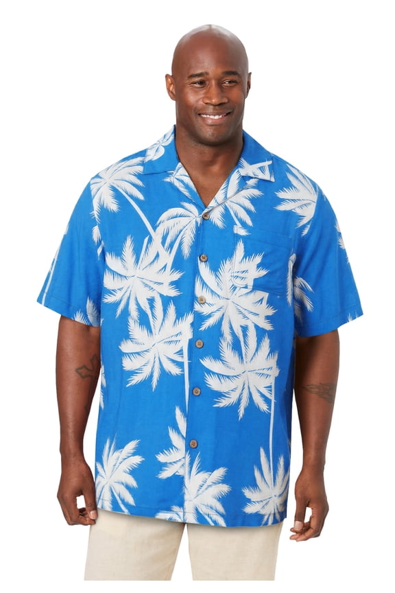 Men's Big & Tall Tropical Rayon Short-Sleeve Shirt