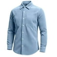 thumbnail image 1 of Men's Big & Tall Waffle-Knit Shirt Button Down Long Sleeve Dressy Shirt Casual Formal Blouse,XXXXL,Sky Blue, 1 of 6