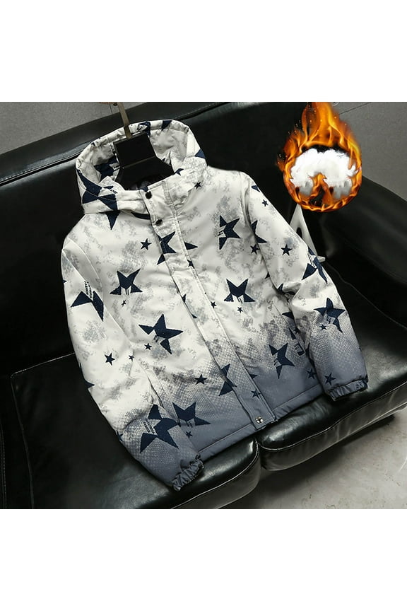 Men's Big and Tall Winter Puffer Jacket Waterproof Bubble Coat Puffy Ski Parka With Hood Winter Plus Size Jacket Casual Hooded Coat Plus Size Comfort And Stylish Coat