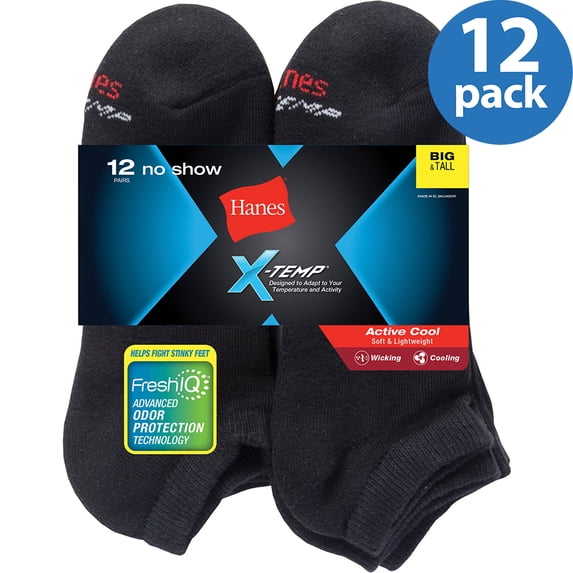 Men's Big & Tall X-Temp No Show Socks 12 Pack