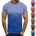 thumbnail image 1 of Men's Big and Tal Summer Streetwear Causal T Shirts Ombre Tropical Print Crewneck Short Sleeve Tee Shirts Tops Size S-5XL Purple, 1 of 5