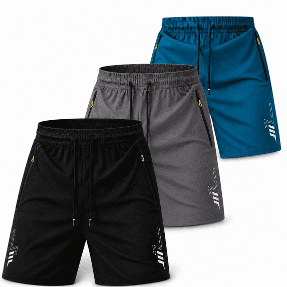 Men's Big and Tall Athletic Shorts, 3 Pack Quick Dry Shorts with Pockets, Sizes 3XL-5XL