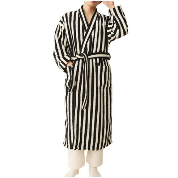 Men's Big and Tall Bathrobe Long Sleeve Cotton Blend Lounge Wear Sleepwear Robe