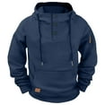 thumbnail image 1 of Men's Big and Tall Button Hoodie with Fleece and Multiple Pockets for Work Wear, 1 of 4