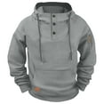 thumbnail image 1 of Men's Big and Tall Button Hoodie with Fleece and Multiple Pockets for Work Wear, 1 of 4