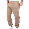thumbnail image 1 of Men's Big and Tall Cargo Pants Casual Sports Pants Comfy Jogger Long Pants Jogging Sweatpants Pants Khaki M, 1 of 8