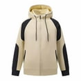 thumbnail image 1 of Men’s Big and Tall Colorblock Zip Up Hoodie Winter Warm Sweatshirt Jacket Full Zip Hooded Cardigan Casual Commute Coat with Pockets, 1 of 9