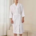 thumbnail image 1 of Men's Big and Tall Cotton Bathrobe V-Neck Cardigan Loose Fit Lightweight, 1 of 5
