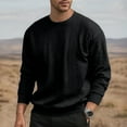 thumbnail image 1 of Men's Big and Tall Crewneck Sweatshirt Solid Color Round Neck Long Sleeve Casual Pullover, 1 of 9