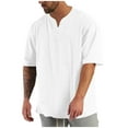 thumbnail image 1 of Men's Big and Tall Henley T-Shirts V Neck Short Sleeve Tops Casual Oversized Basic Tee Everyday Soft Shirt, 1 of 7
