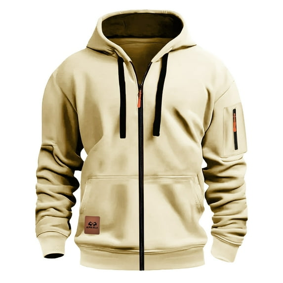 Men's Big and Tall Hoodies with Zipper and Pockets Sweatshirt Solid Sports Leisure