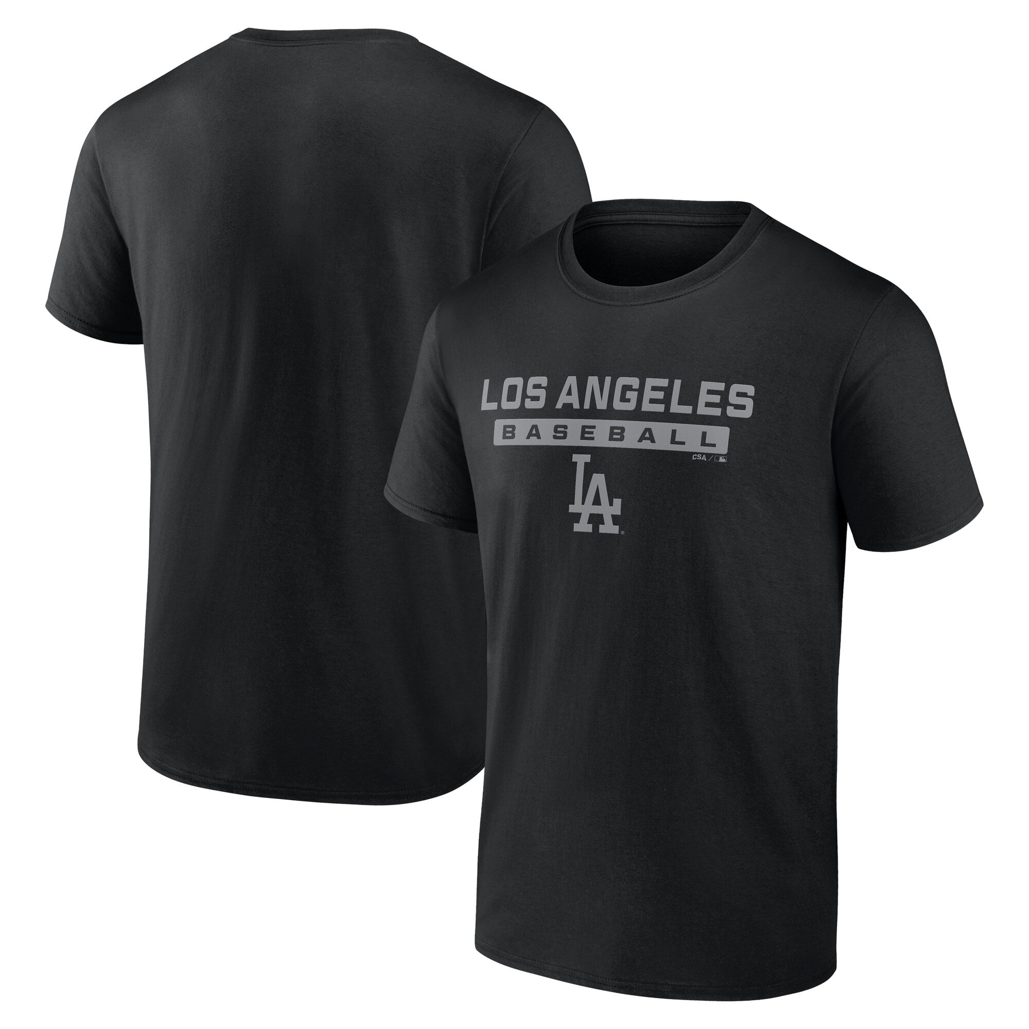 MLB Los Angeles Dodgers Men's Black Tonal Cotton Short Sleeve Tee
