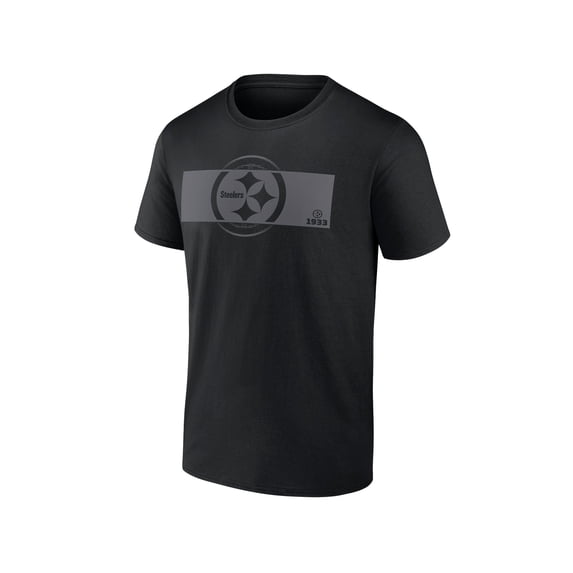 NFL Pittsburgh Steelers Men's Cotton Black Short Sleeve T-Shirt