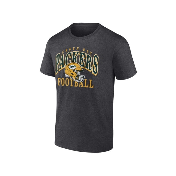 NFL Green Bay Packers Men's Cotton Charcoal Heather Short Sleeve T-Shirt