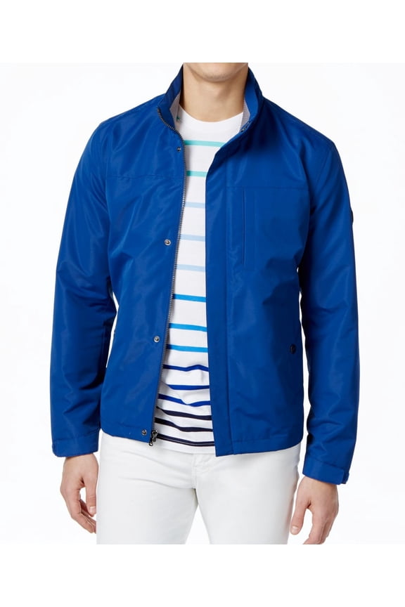 Men's Big and Tall Polytech Windbreaker Jacket-B-LT