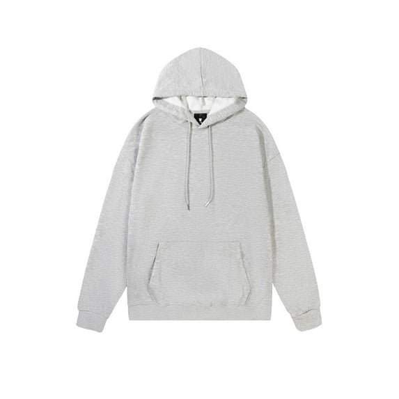 Men's Big and Tall Pullover Hoodie Solid Color Pocket Long Sleeve Blouse