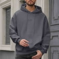 thumbnail image 1 of Men's Big and Tall Pullover Hoodie Solid Color Sports Loose Fit Drawstring Pocket, 1 of 7