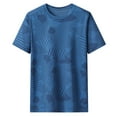 thumbnail image 1 of Men's Big and Tall Shirts Textured - Short Sleeve Workout Quick Dry T-Shirts Crew Neck Moisture Wicking Tshirts (L-7XL) Dark Blue, 1 of 2