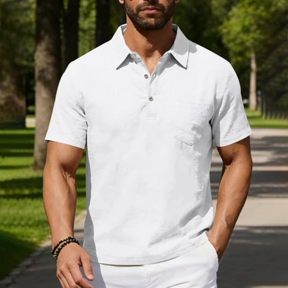 Men's Big and Tall Short Sleeve Casual Button Shirt Casual