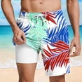 thumbnail image 1 of Men's Big and Tall Shorts with Pockets Elastic Waist Hawaiian Tropical Print Double-layer Drawstring Loose Beach Swim Trunks, 1 of 7