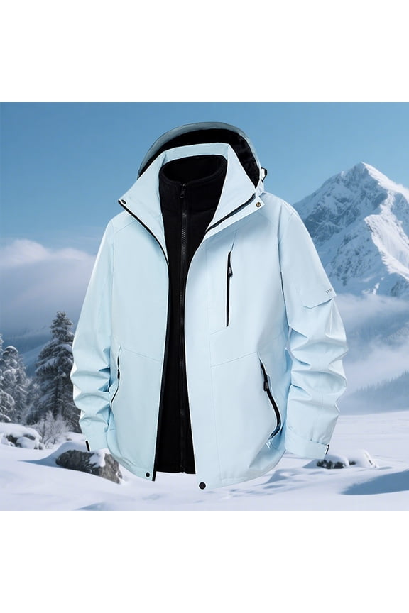Men's Big and Tall Solid Color Outdoor Climb Sport Jacket with Zipper Pocket and Hooded Long Sleeve