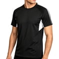 thumbnail image 1 of Men's Big and Tall Swim Shirt Short Sleeve UPF 50+ Sun Protection SPF UV Moisture Wicking Lightweight Quick Dry Rash Guard Size M-5XL Black, 1 of 5