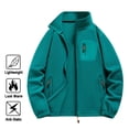 thumbnail image 1 of Men's Big and Tall Unisex Jacket Solid Color Windproof Warm Outdoor Zipper Pocket Long Sleeve Stand Collar, 1 of 6