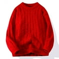 thumbnail image 1 of Men's Big and Tall Winter Sweater Solid Color V-Neck Casual Long Sleeve Knit, 1 of 5