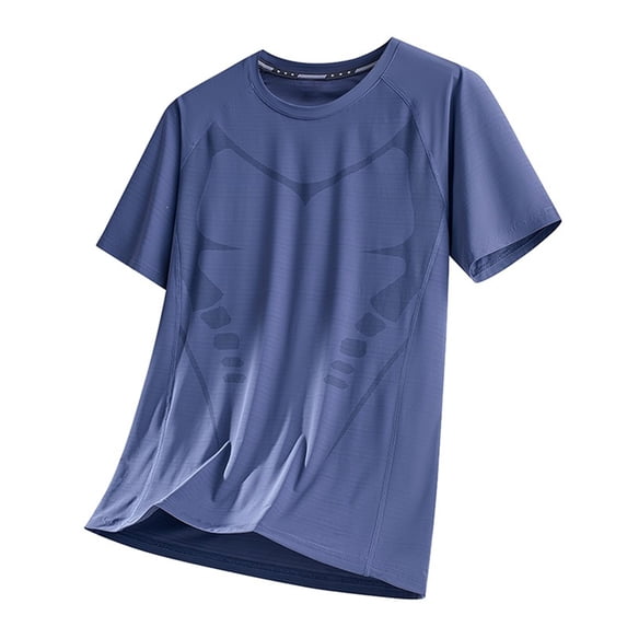 Men's Big and Tall Workout Shirts - Moisture Wicking, Quick Dry, Breathable Premium Athletic Gym Tees for Running & Sports Size 5XL Blue