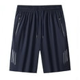 thumbnail image 1 of Men's Big and Tall Workout Shorts with Zippered Pockets Basketball Gym Activewear Athletic Quick Dry Cooling Shorts Size M-8XL Dark Blue, 1 of 7