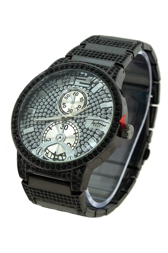 Men's Big black business watch 48mm, 12mm case.
