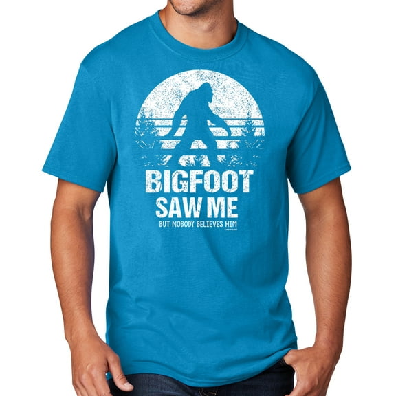 Men's Bigfoot Saw Me Funny Sasquatch T-shirt, 4XL Sapphire Blue