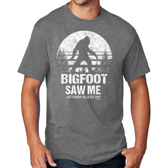 Men's Bigfoot Saw Me Funny Sasquatch T-shirt, 6XL Graphite Heather